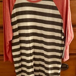 Striped Raglan Sleeve Top